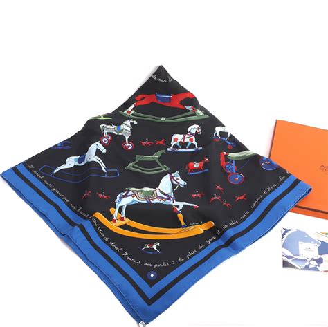 hermes rockinghorse scarf|Hermes scarf horse motif.